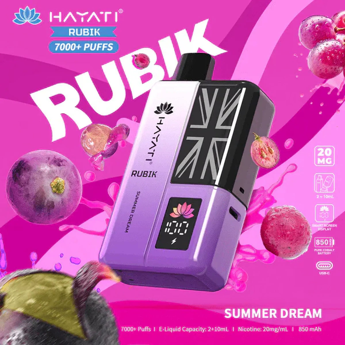 Hayati Rubik 7000 Puffs Prefilled Pod Kit - Box of 5