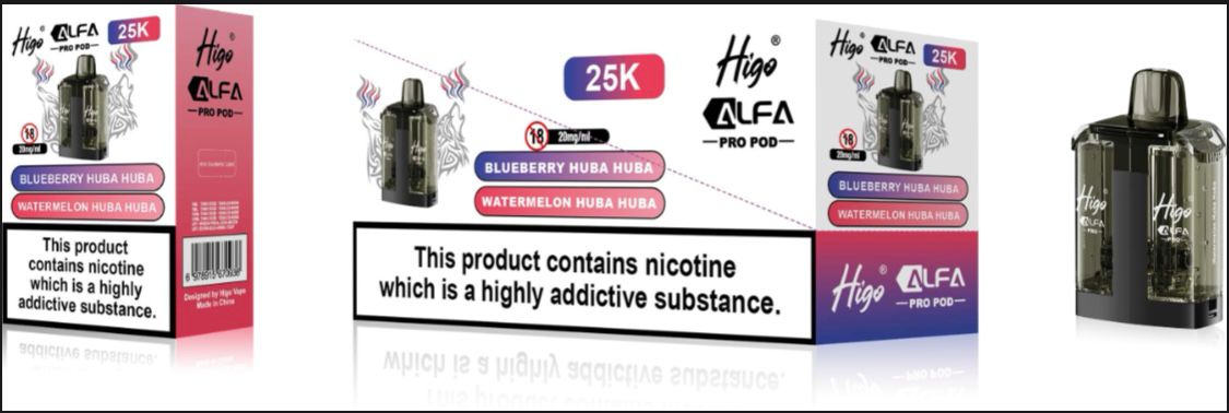 Higo Alfa Pro 25K Prefilled Pods Pack of 5 - Wholesale Price !