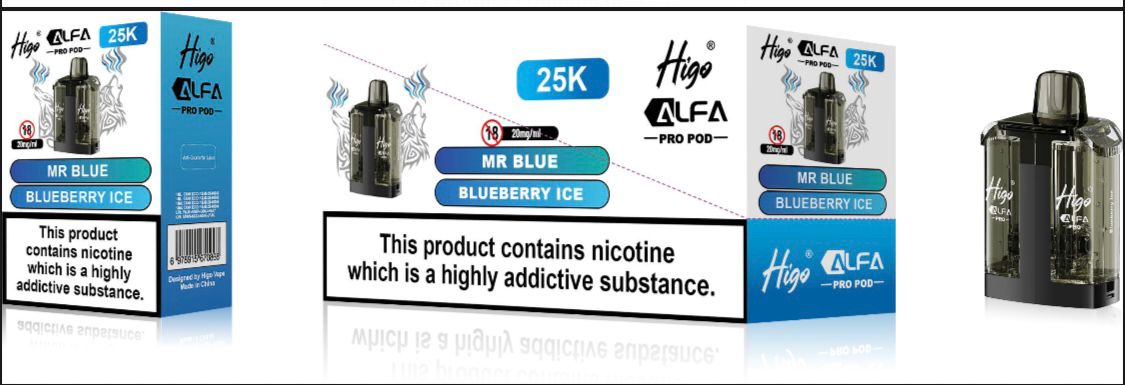 Higo Alfa Pro 25K Prefilled Pods Pack of 5 - Wholesale Price !