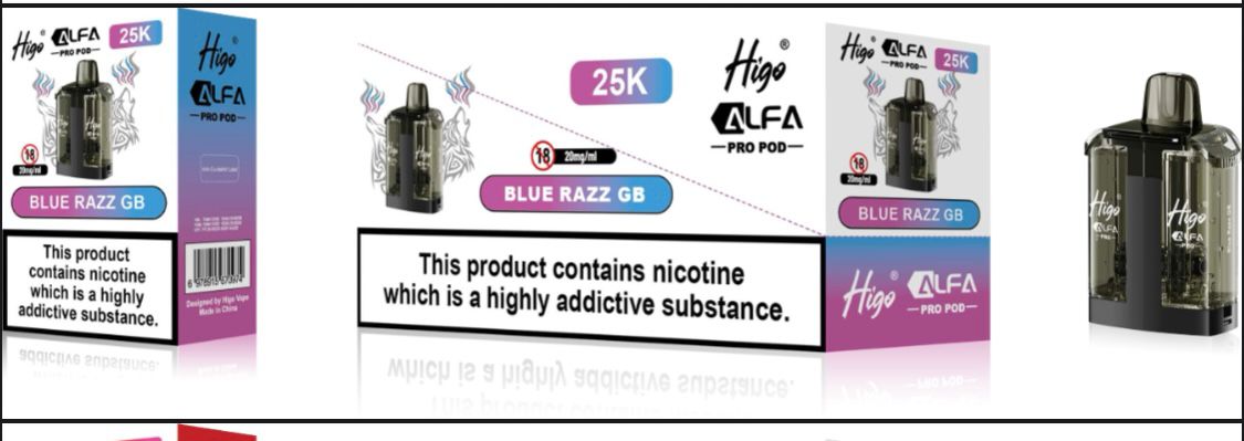 Higo Alfa Pro 25K Prefilled Pods Pack of 5 - Wholesale Price !