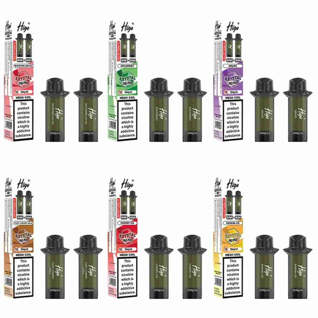Higo Krystal Pro 600 Prefilled Replacement Pods - Pack of 10