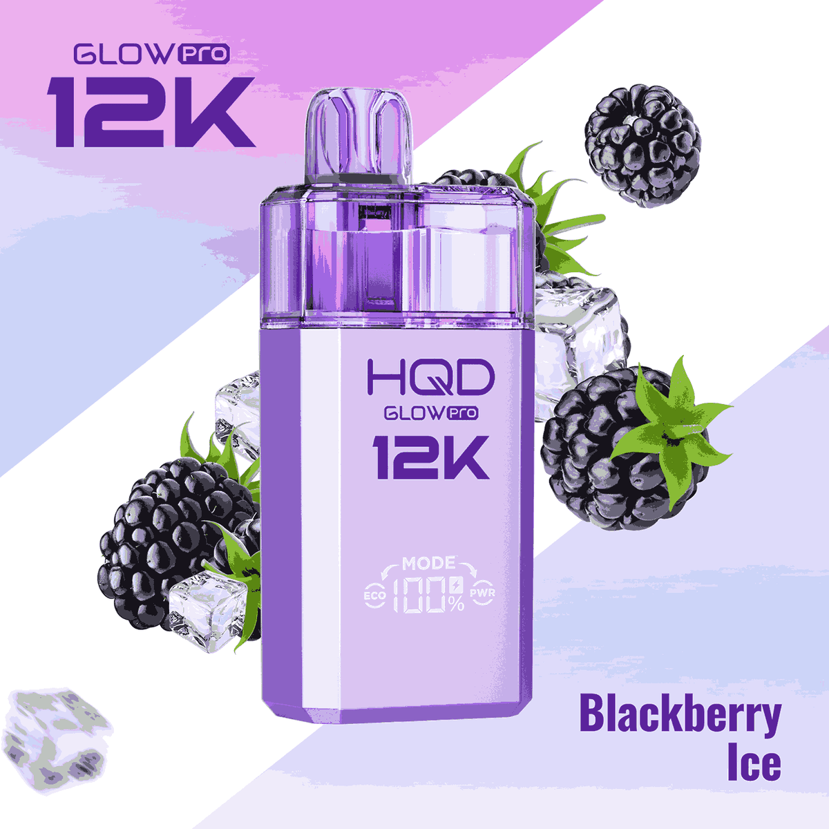 HQD Glow Pro 12k Prefilled vape Pod Kits with Blackberry Ice flavour