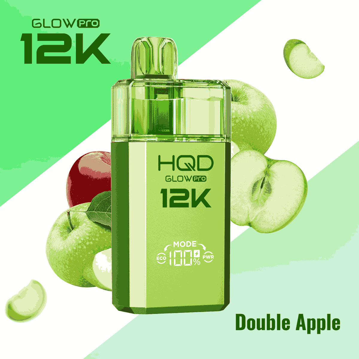 HQD Glow Pro 12k Prefilled vape Pod Kits with Double Apple flavour