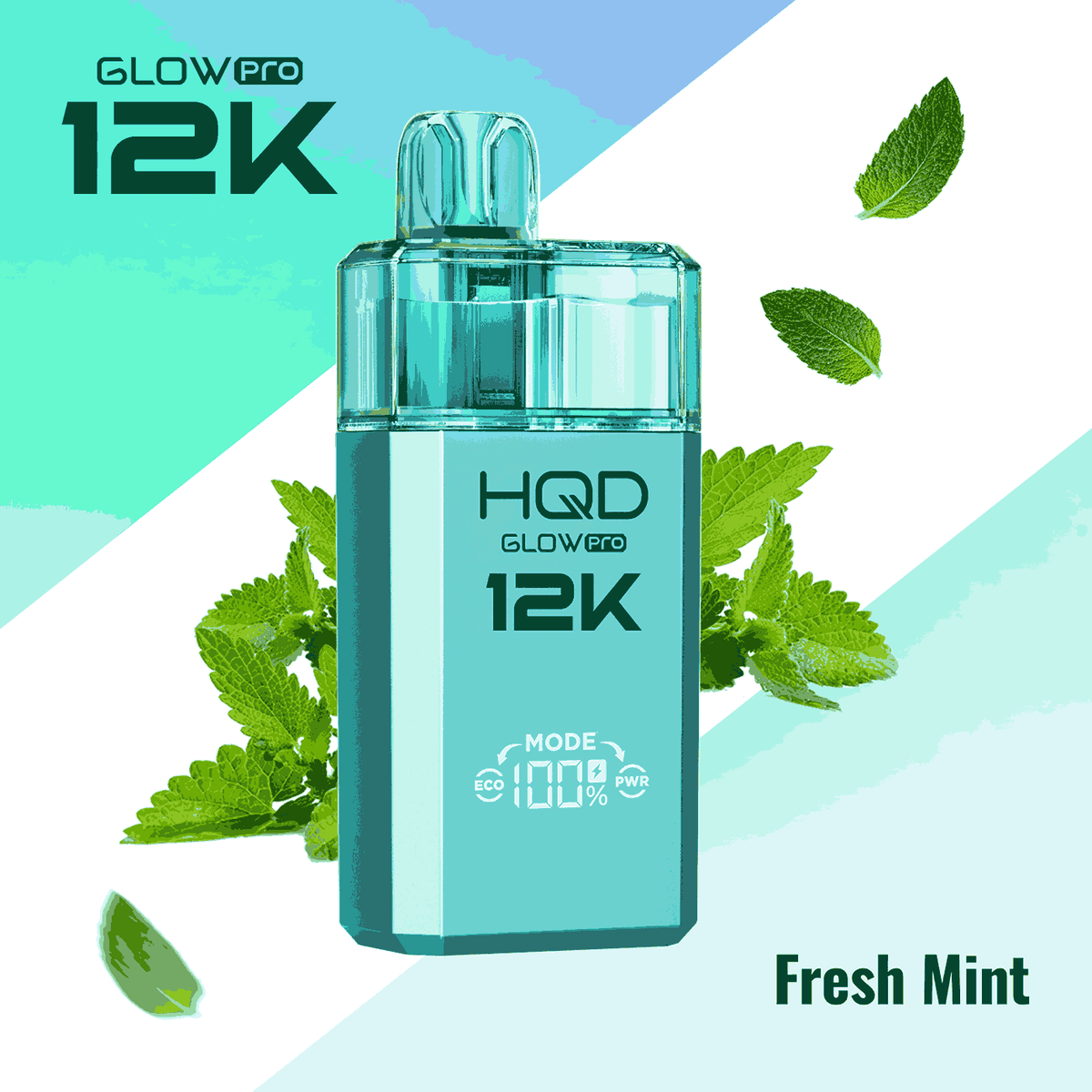 HQD Glow Pro 12k Prefilled vape Pod Kits with Fresh Mint flavour