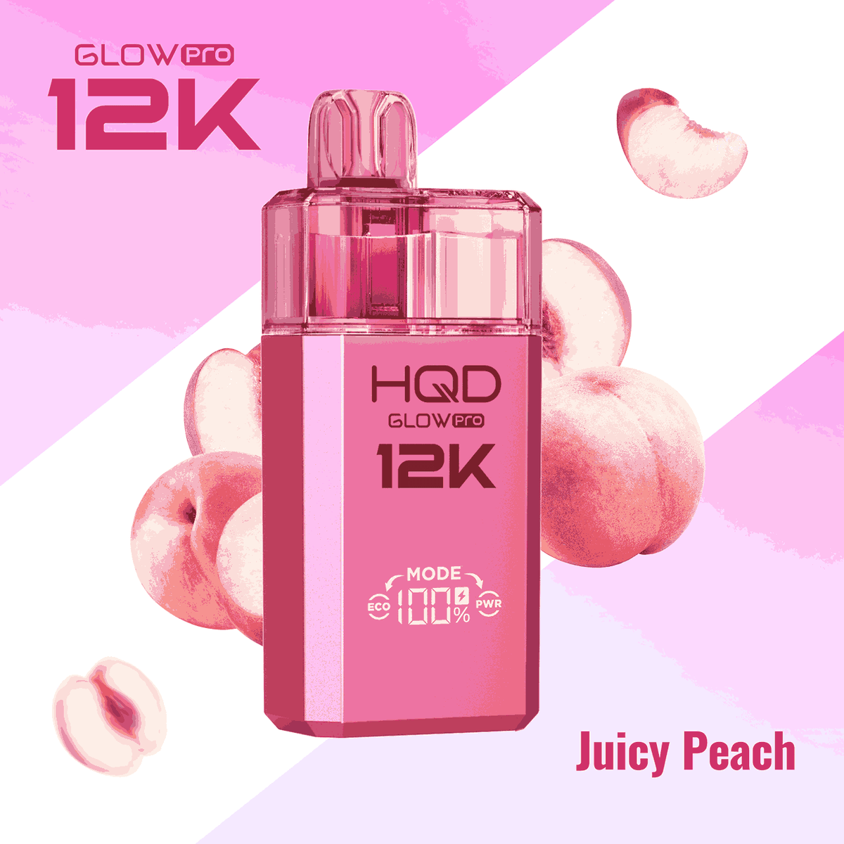 HQD Glow Pro 12k Prefilled vape Pod Kits with Juicy Peach flavour