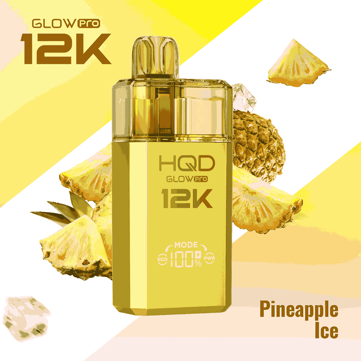 HQD Glow Pro 12k Prefilled vape Pod Kits with Pineapple Ice flavour