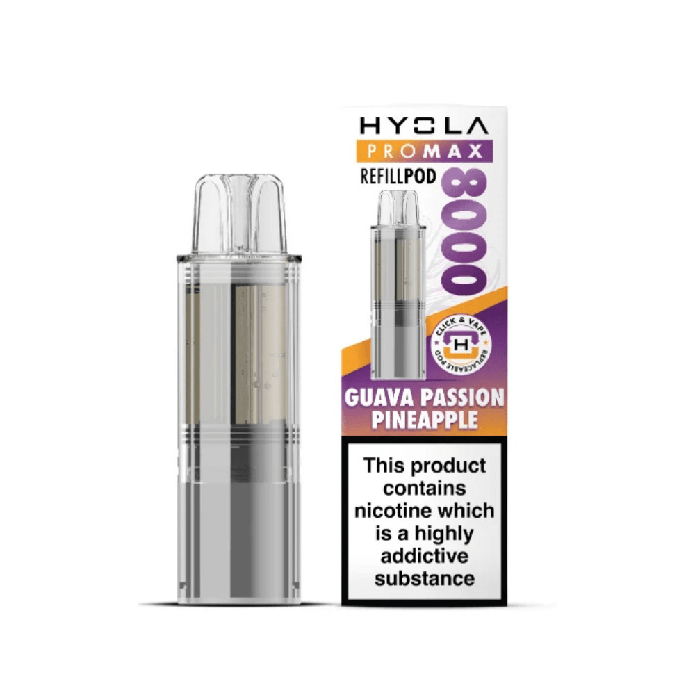 Hyola Pro Max 8000 Prefilled Replacement Pod Box of 5, Guava Passion Pineapple Flavour 