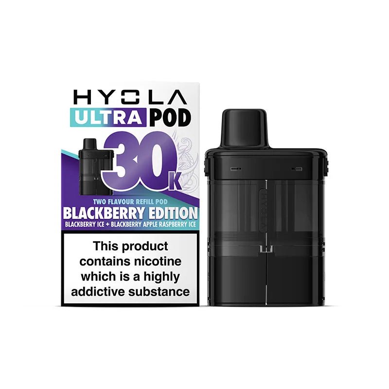 Hyola Ultra 30k Prefilled Pods Pack of 5, Blackberry Ice, Blackberry Aplle Raspberry Ice Flavour 