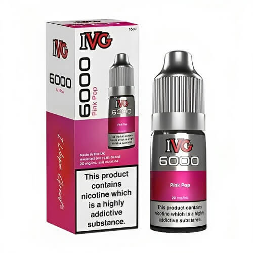 IVG 6000 Nic Salt 10ml Pack of 10 Available In Pink Pop Flavour 