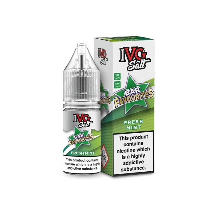Ivg Salts 10ml Bar Favourites Pack Of 10, Fresh Mint Flavour
