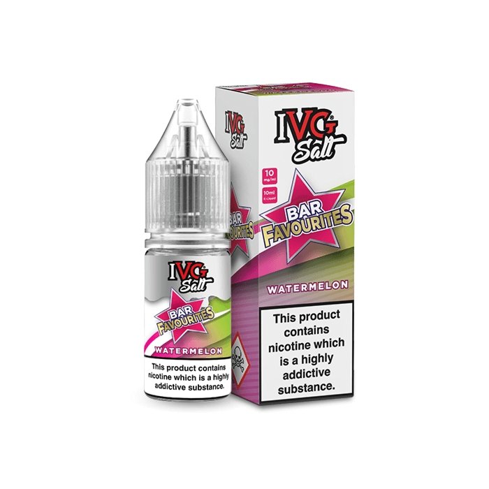Ivg Salts 10ml Bar Favourites Pack Of 10, Watermelon Flavour