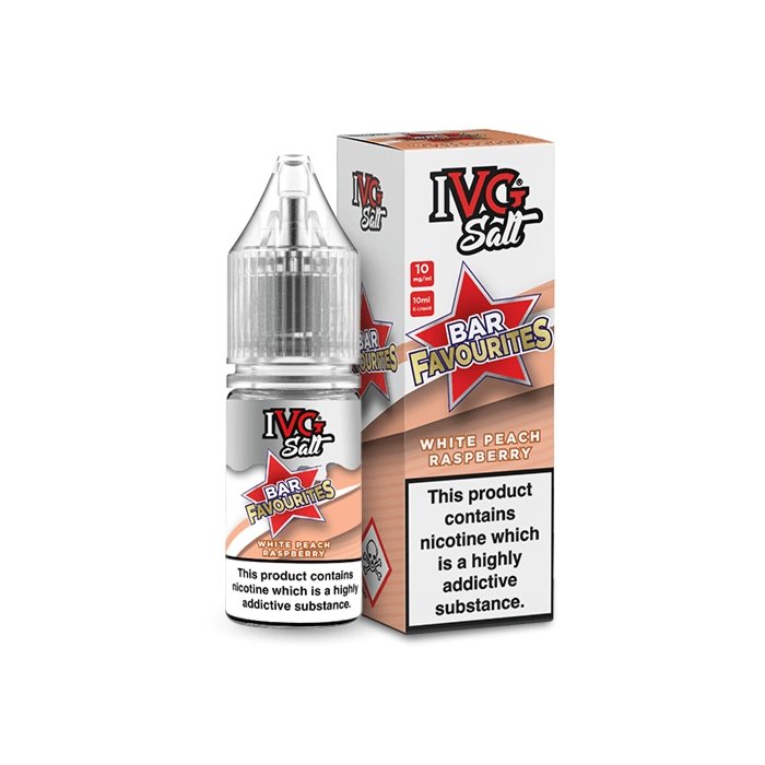 Ivg Salts 10ml Bar Favourites Pack Of 10, White Peach Raspberry Flavour