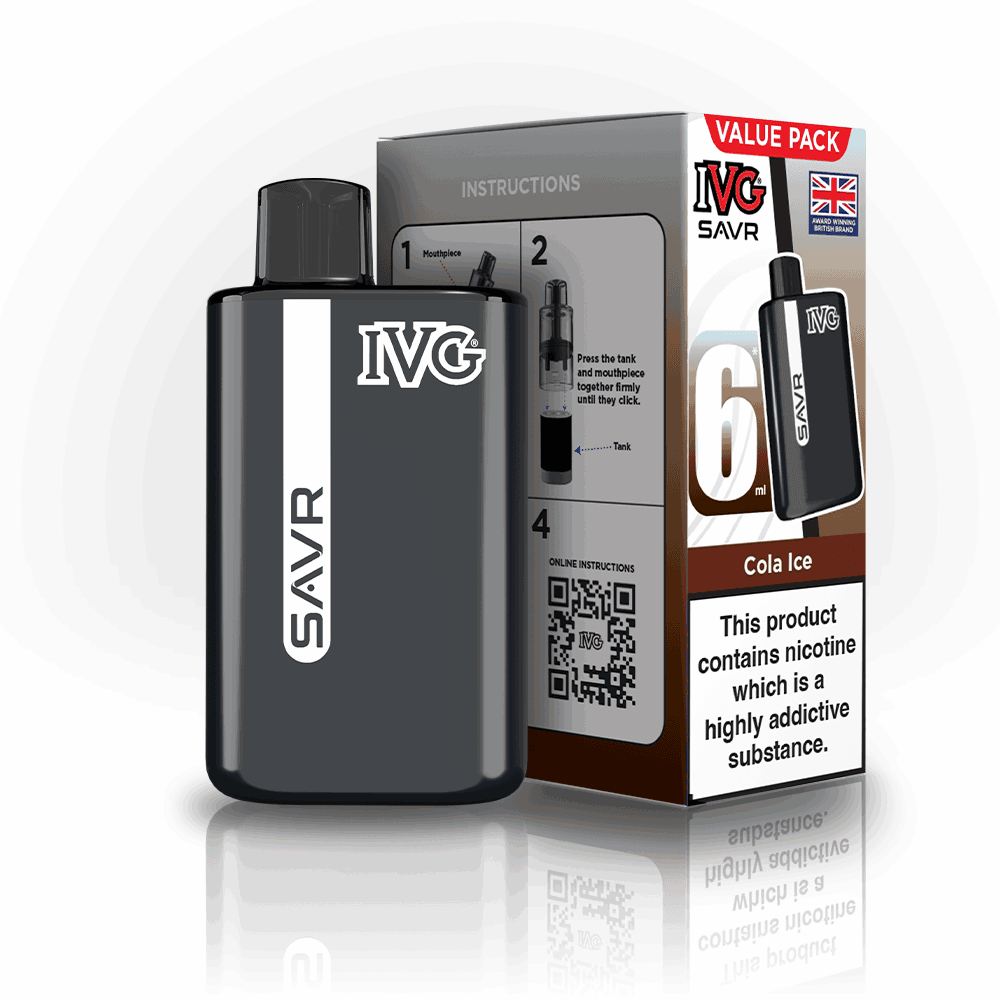 IVG SAVR 3000 Disposable Starter Vape - Pack of 5 - with Cola Ice flavour