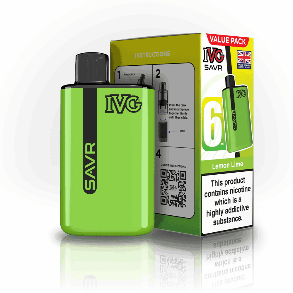 IVG SAVR 3000 Disposable Starter Vape - Pack of 5 - with Lemon Lime flavour