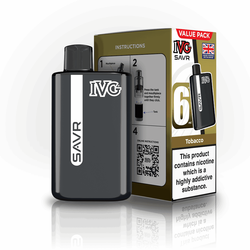 IVG SAVR 3000 Disposable Starter Vape - Pack of 5 - with Tobacco flavour