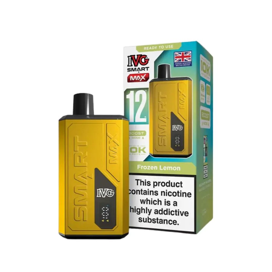 IVG Smart Max 10000 Prefilled Pod Vape Kit - Box of 5 available in Frozen Lemon 