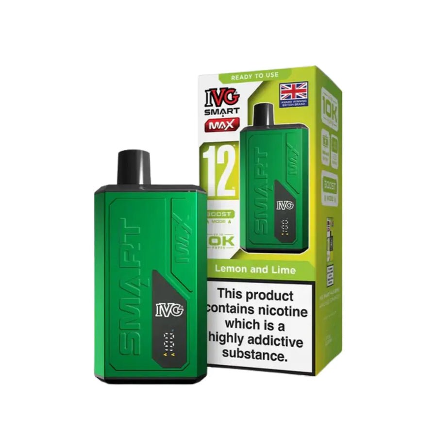 IVG Smart Max 10000 Prefilled Pod Vape Kit - Box of 5 available in Lemon Lime 