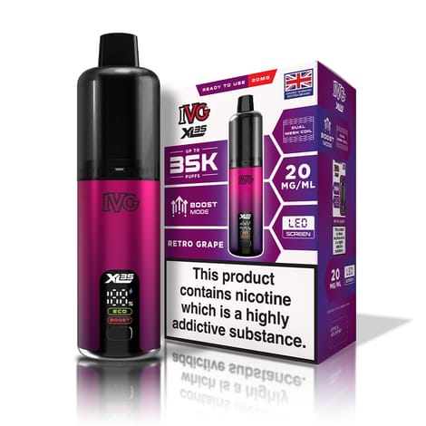 IVG XL 35K Puff Prefilled Pod Vape Kit - Box of 5 Available In Retro Grape Flavour