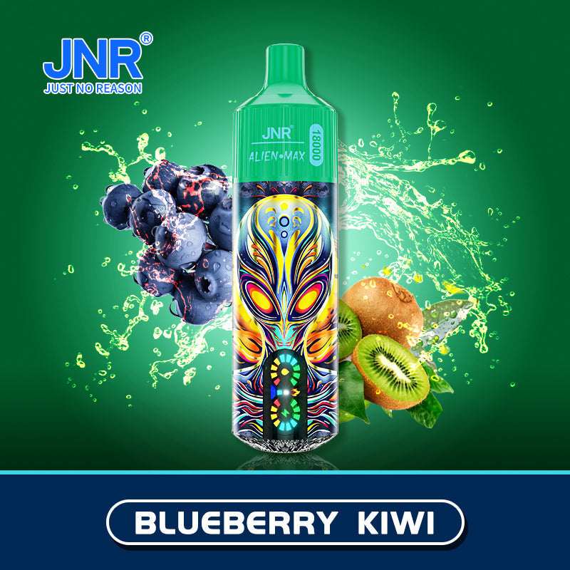 JNR Alien Max 18000 Disposable Vape Box of 10 with Blueberry Kiwi flavour