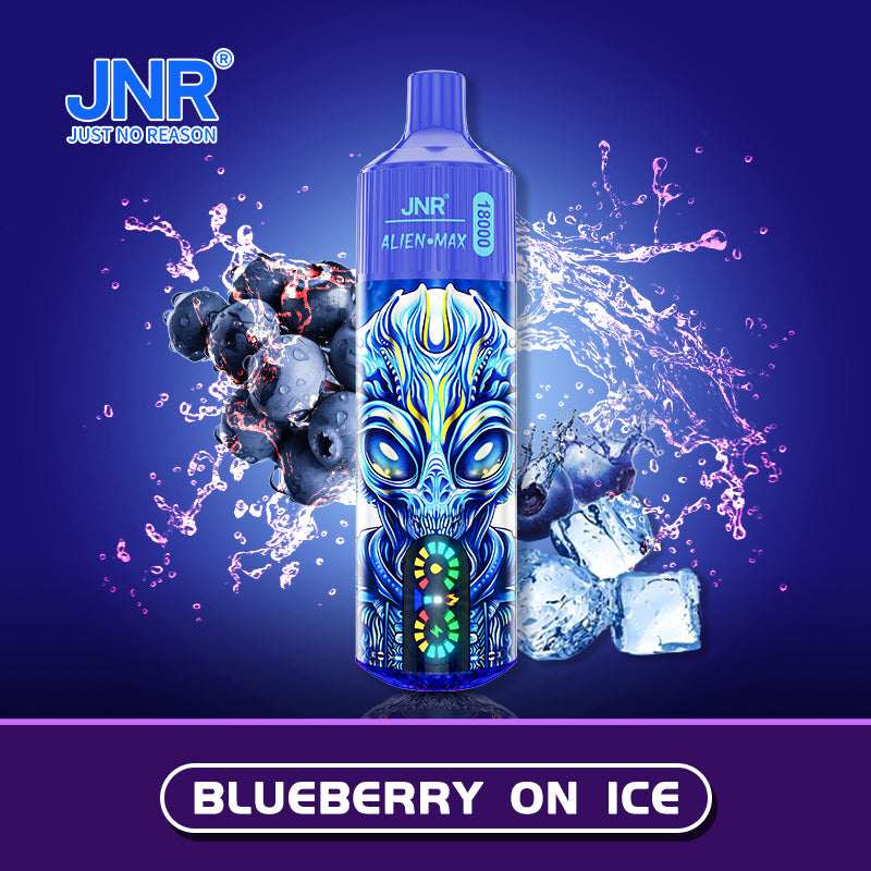 JNR Alien Max 18000 Disposable Vape Box of 10 with Blueberry On Ice flavour