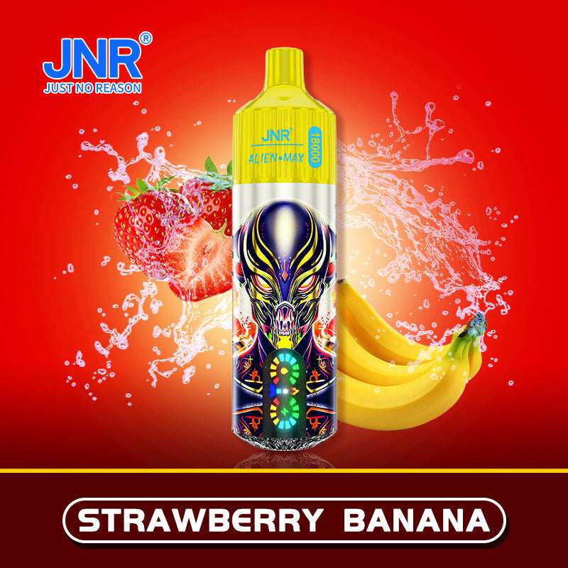 JNR Alien Max 18000 Disposable Vape Box of 10 with Strawberry Banana flavour