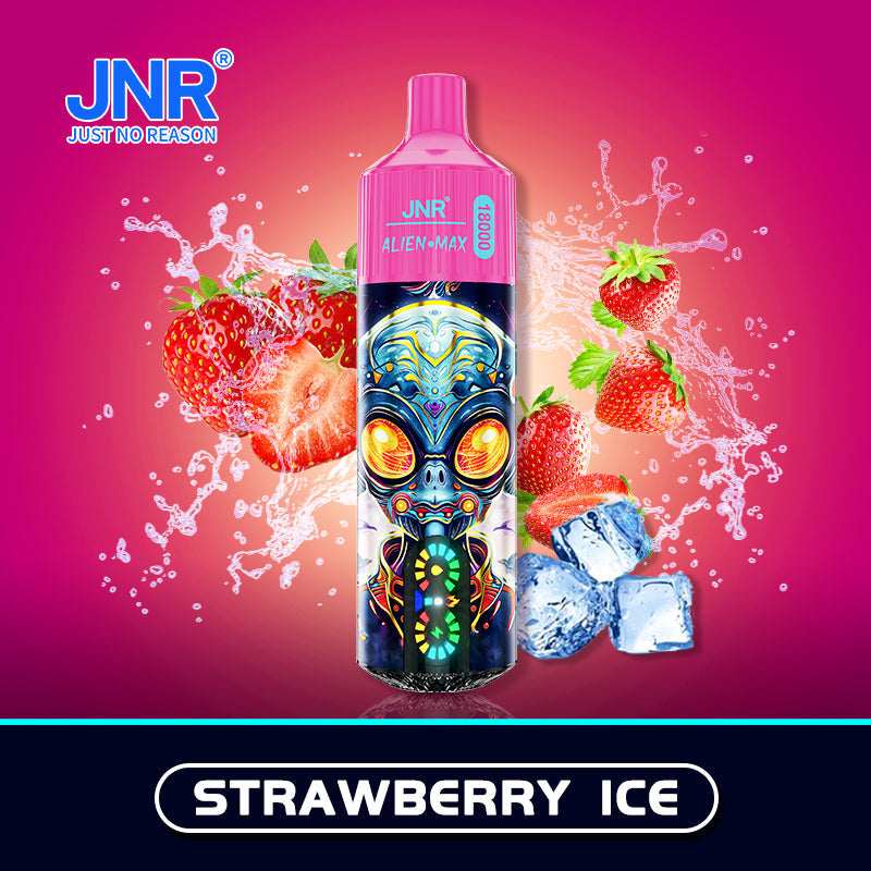 JNR Alien Max 18000 Disposable Vape Box of 10 with Strawberry Ice flavour