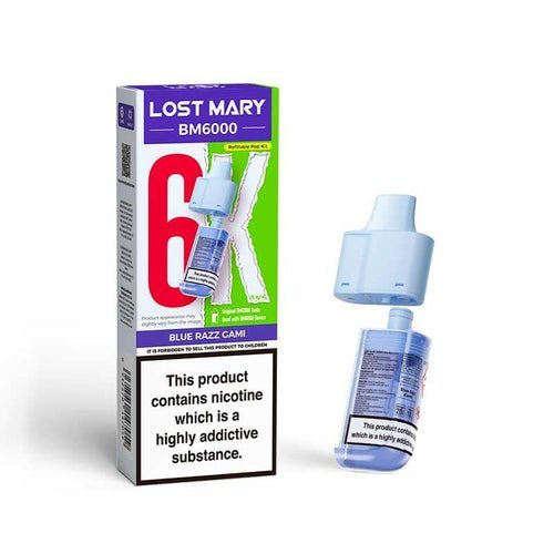 Lost Mary BM6000 Prefilled Pods Pack of 5 - Available In Blue Razz Cami Flavour 