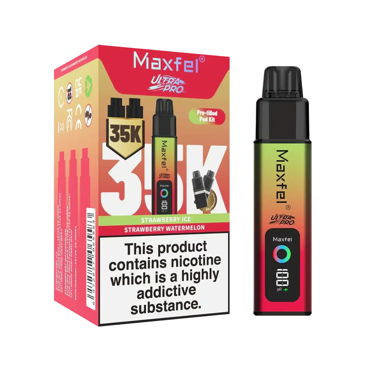 Maxfel Ultra Pro 35k Puffs Prefilled Pod Vape kit - Box of 5