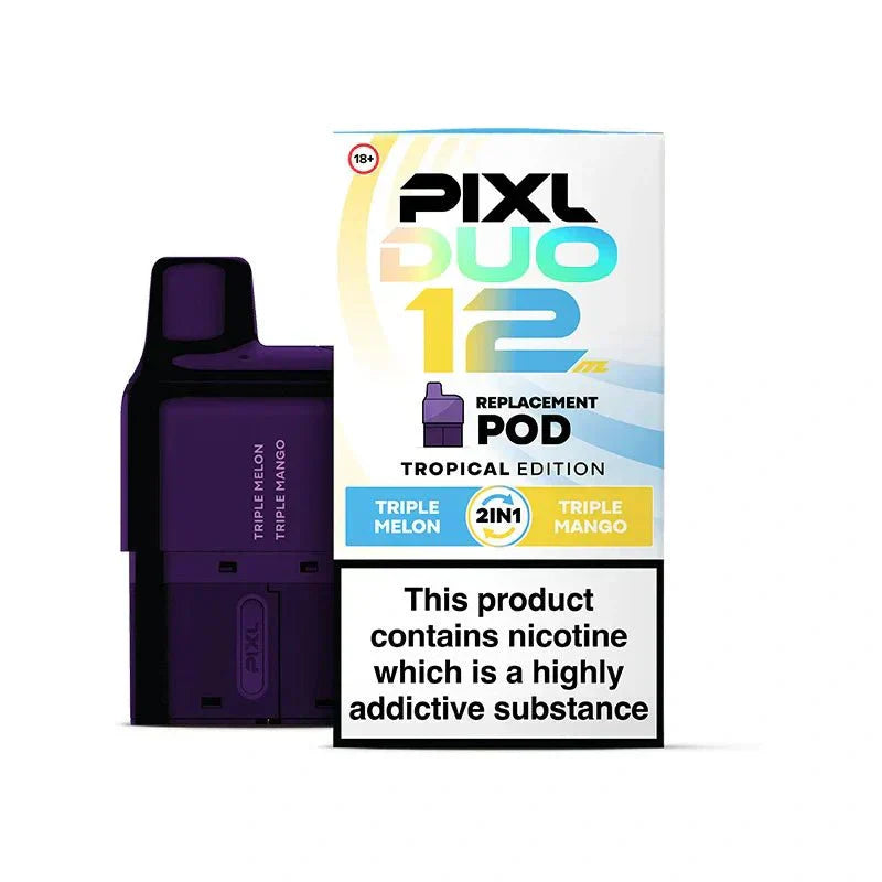 PIXL Duo 12 Replacement Pods Pack of 5, Triple Melon, Triple Mango Flavour