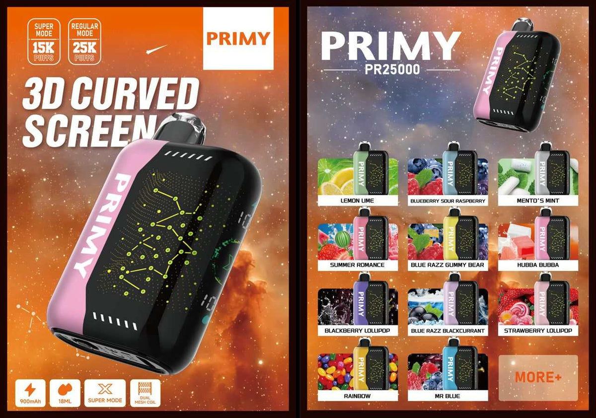 Primy PR25000 Puffs Prefilled Vape Pod Kit - Box of 5