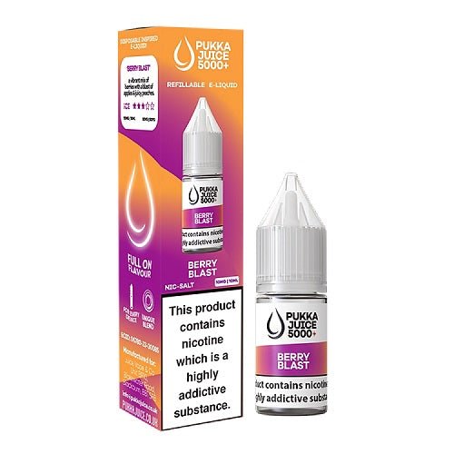 Pukka Juice 5000 Nic Salt Box of 10 Available In Berry Blast Flavour 