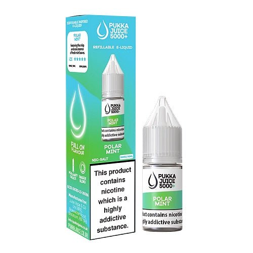 Pukka Juice 5000 Nic Salt Box of 10 Available In Polar mint Flavour 