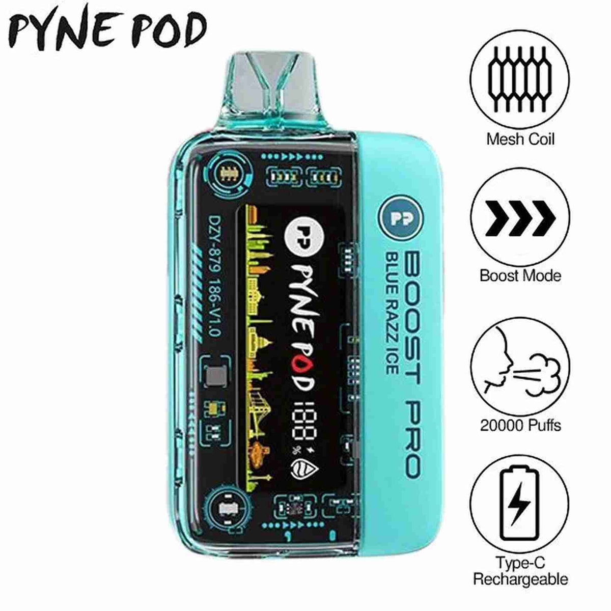 Pyne Pod Boost Pro 20000 Puffs Prefilled Vape Kit - Box of 5