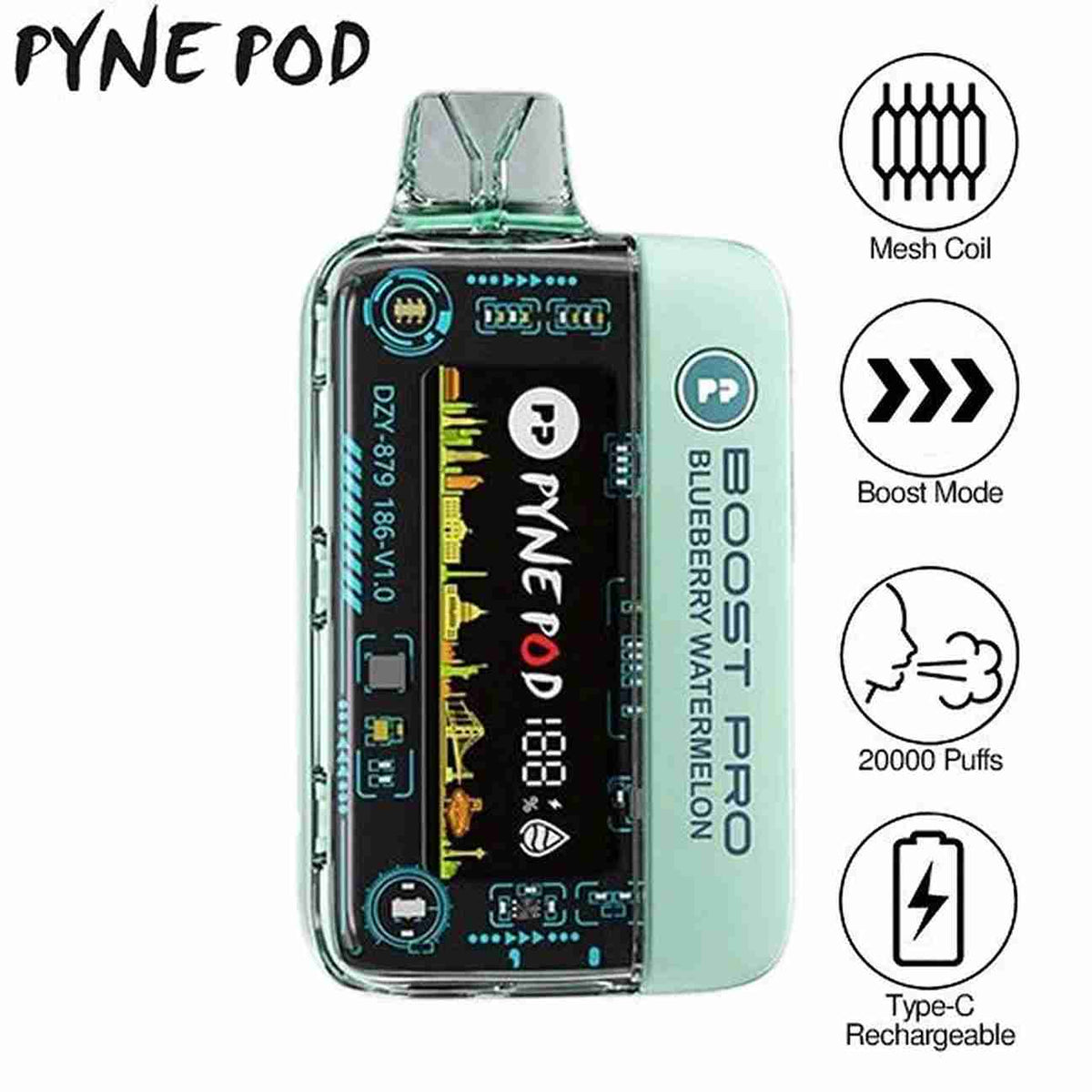 Pyne Pod Boost Pro 20000 Puffs Prefilled Vape Kit - Box of 5
