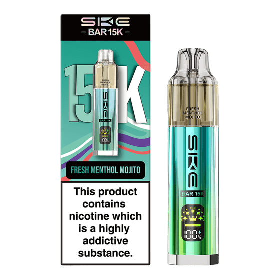 Ske Bar 15k Prefilled Pod Vape Kit Box of 5, Fresh Menthol Mojito Flavour