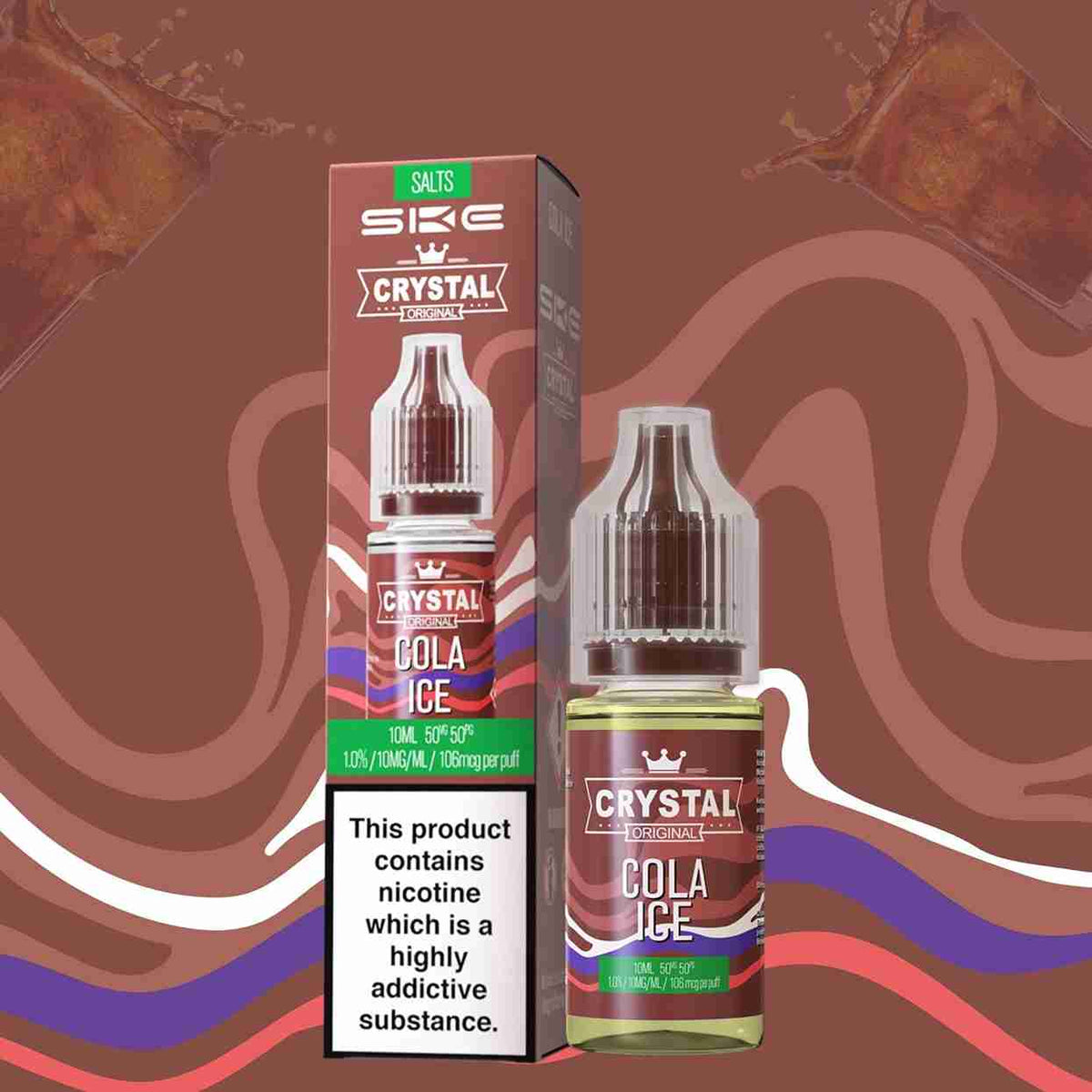 Ske Crystal Original Salts 10ml Nic Salts - Box of 10 - with Cola Ice flavour