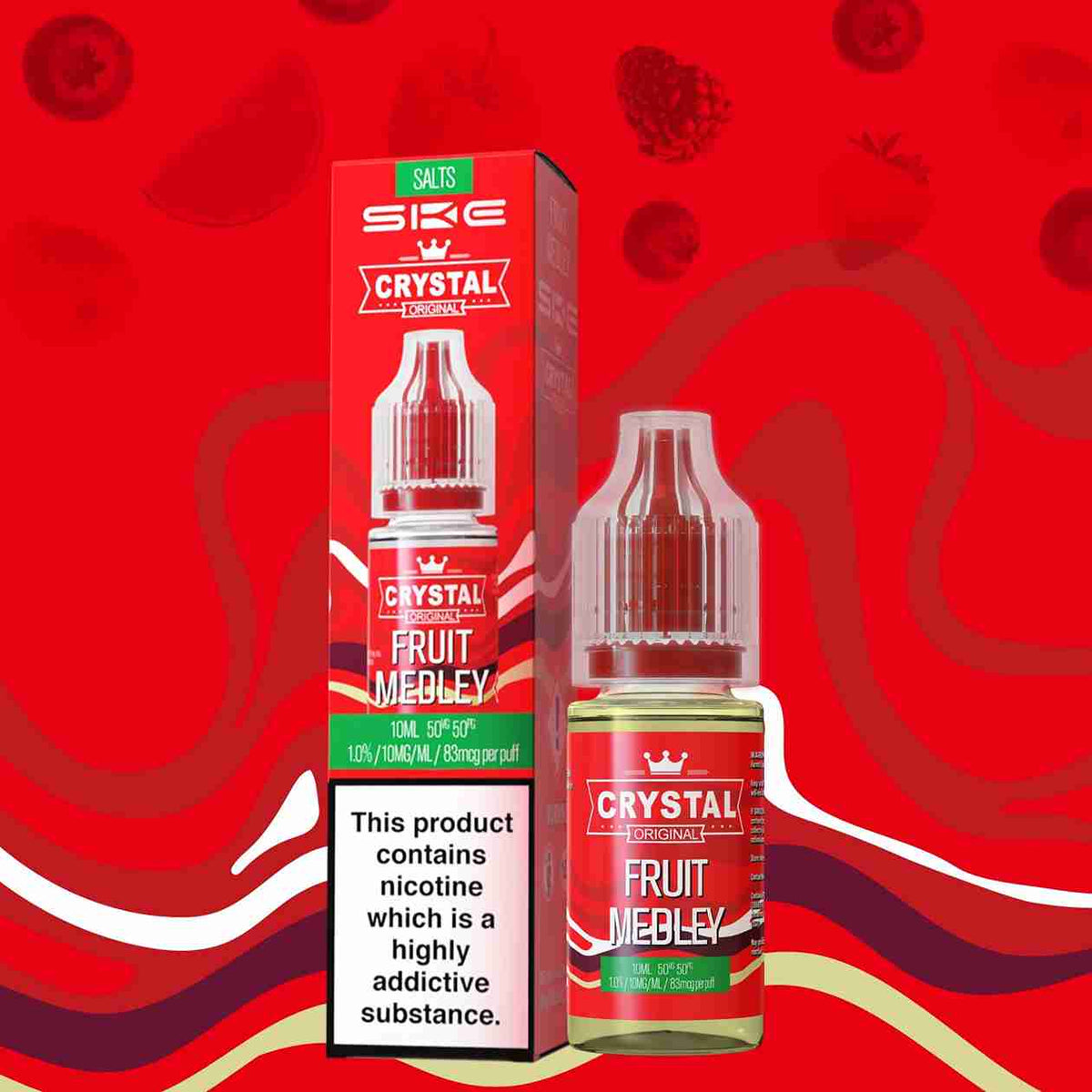Ske Crystal Original Salts 10ml Nic Salts - Box of 10 - with Fruit Medley flavour