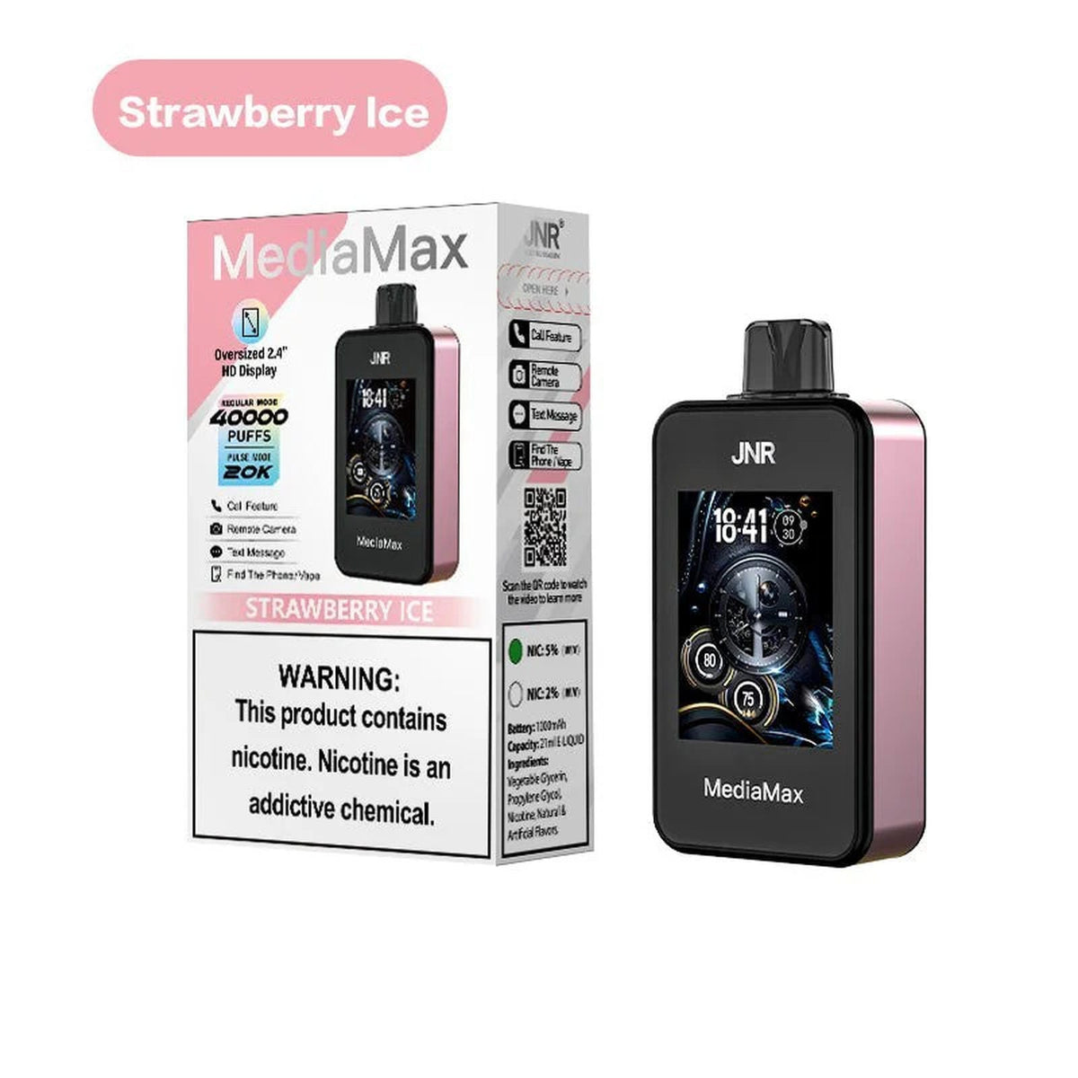 JNR MediaMax 40000 Puffs Prefilled Vape Pod Kit - Box of 5