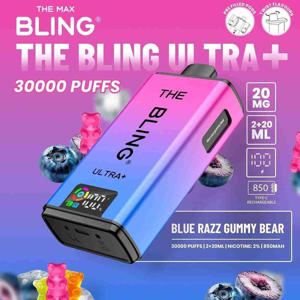The Bling Ultra Plus 30k Prefilled Vape Pod Kit Box of 5