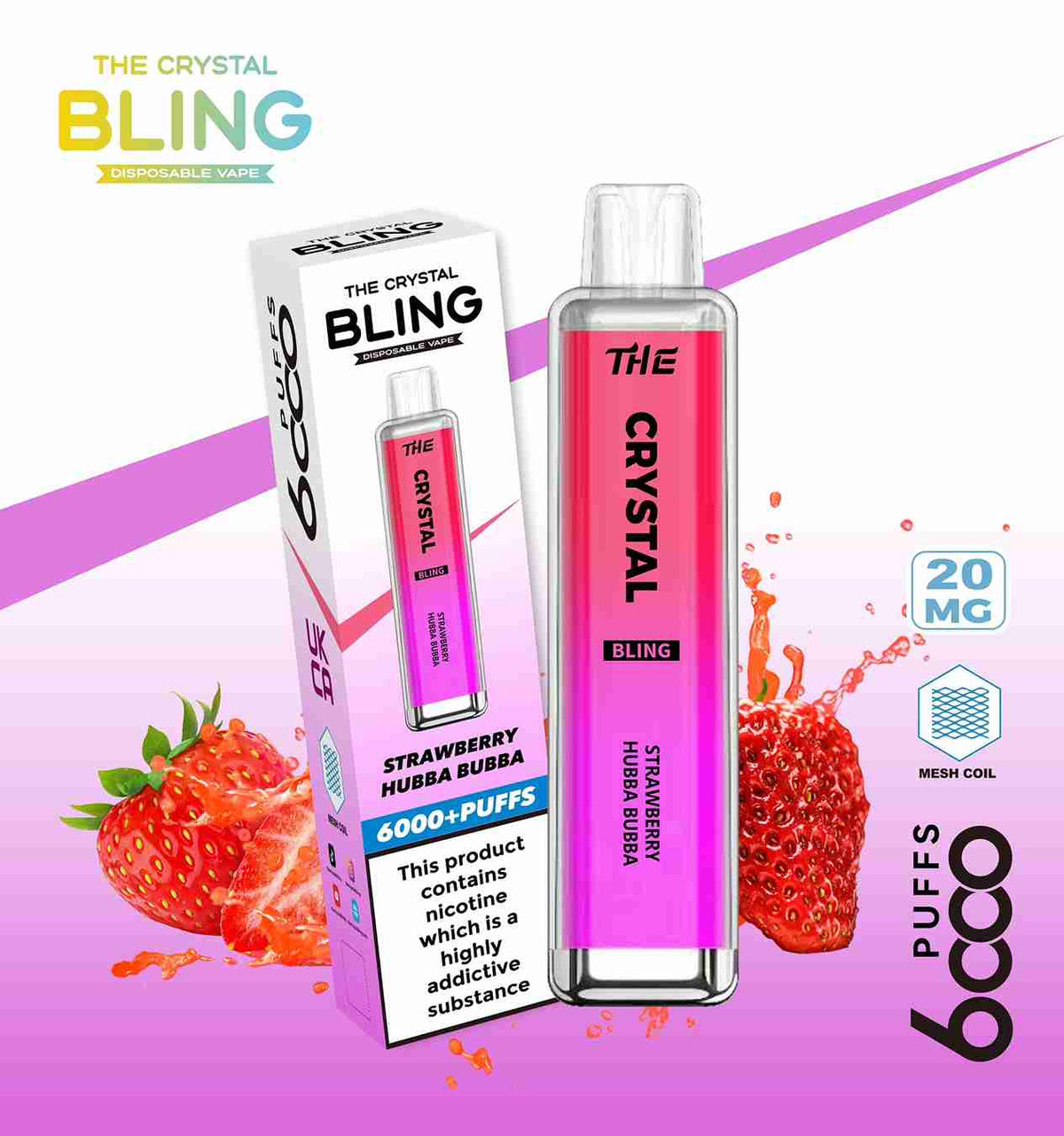 The Crystal Bling 6000 Prefilled Pod Vape Kit - Box of 10