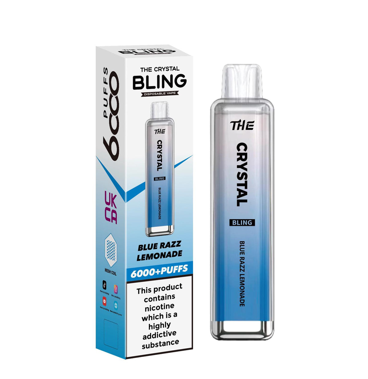 The Crystal Bling 6000 Prefilled Pod Vape Kit - Box of 10