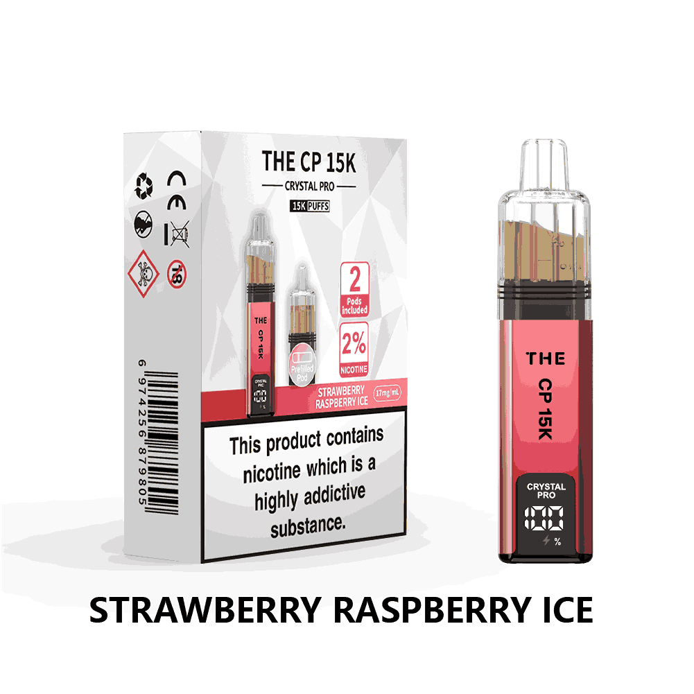 The Crystal Pro CP 15k Prefilled Vape Kit Box of 5, Starwberry Raspbery Ice Flavour
