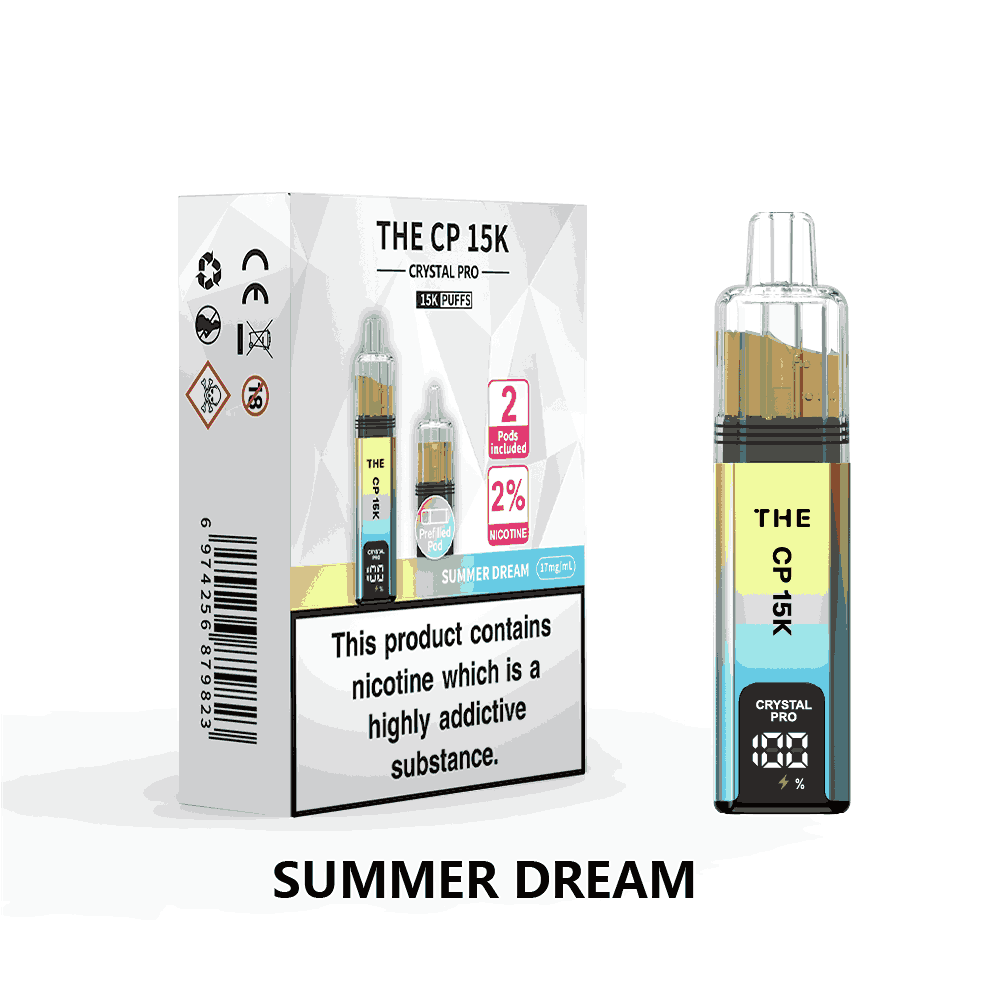 The Crystal Pro CP 15k Prefilled Vape Kit Box of 5, Summer Dream Flavour