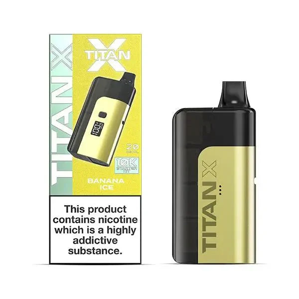 Titan X 10k Prefilled Vape Pod Kit Box of 5 - available in Banana Ice Flavor 