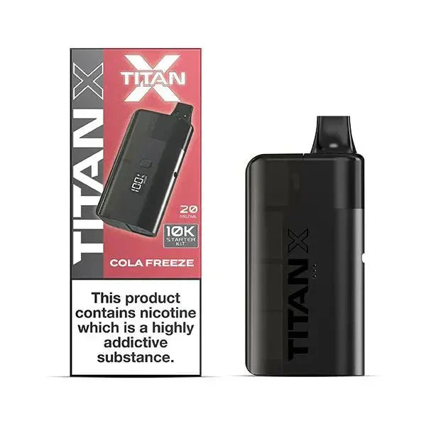 Titan X 10000 Prefilled Vape Pod Kit Box of 5 - available in Cola Freeze Flavor 