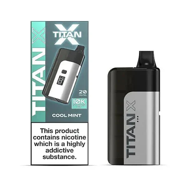 Titan X 10000 Prefilled Vape Pod Kit Box of 5 - available in Cool Mint Flavor 