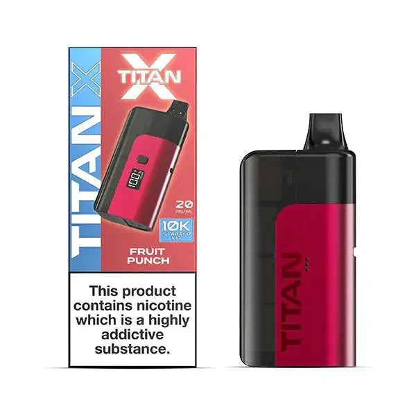Titan X 10000 Prefilled Vape Pod Kit Box of 5 - available in Fruit Punch Flavor 