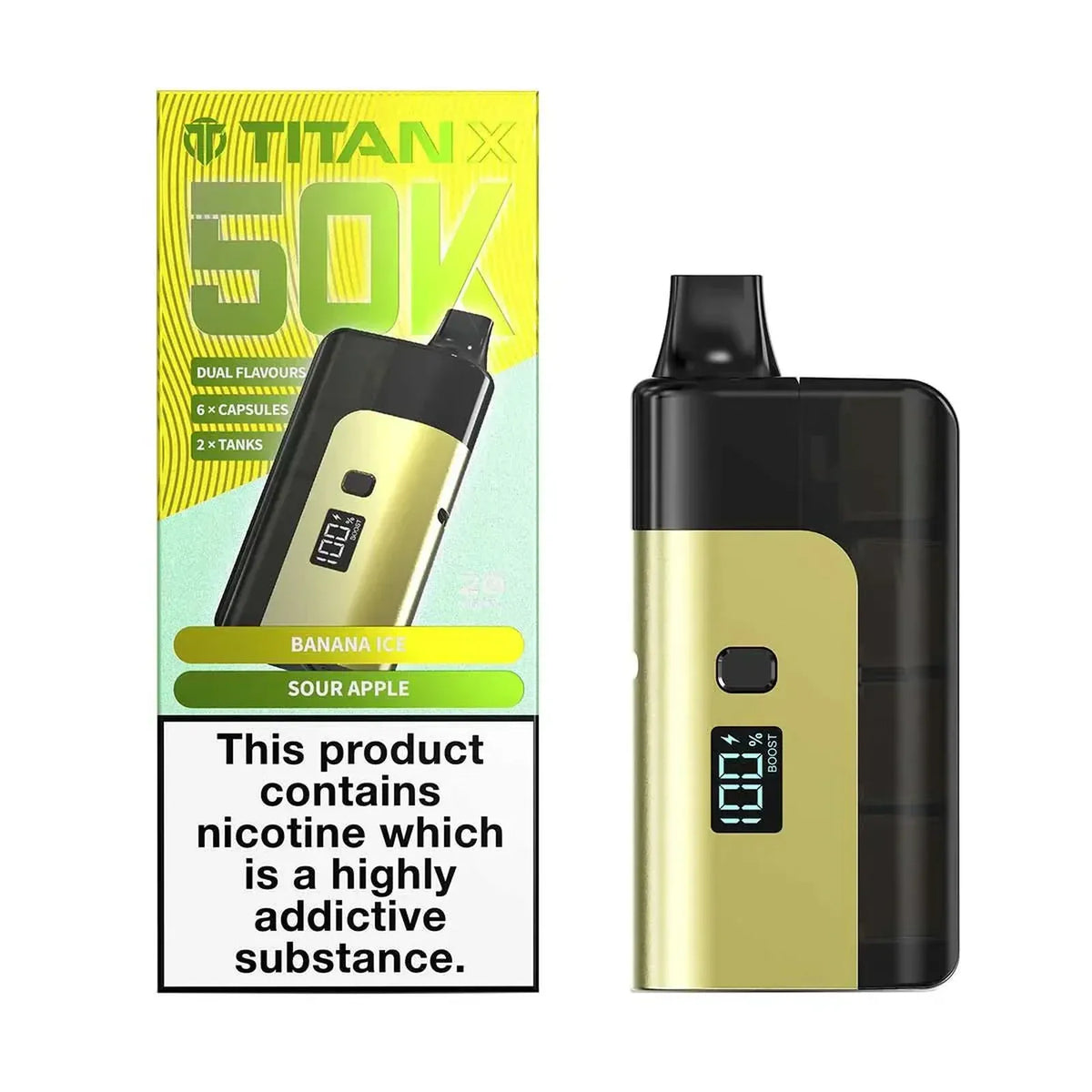 Titan X 50K Puffs Prefilled Pod Vape Kit - Box of 5
