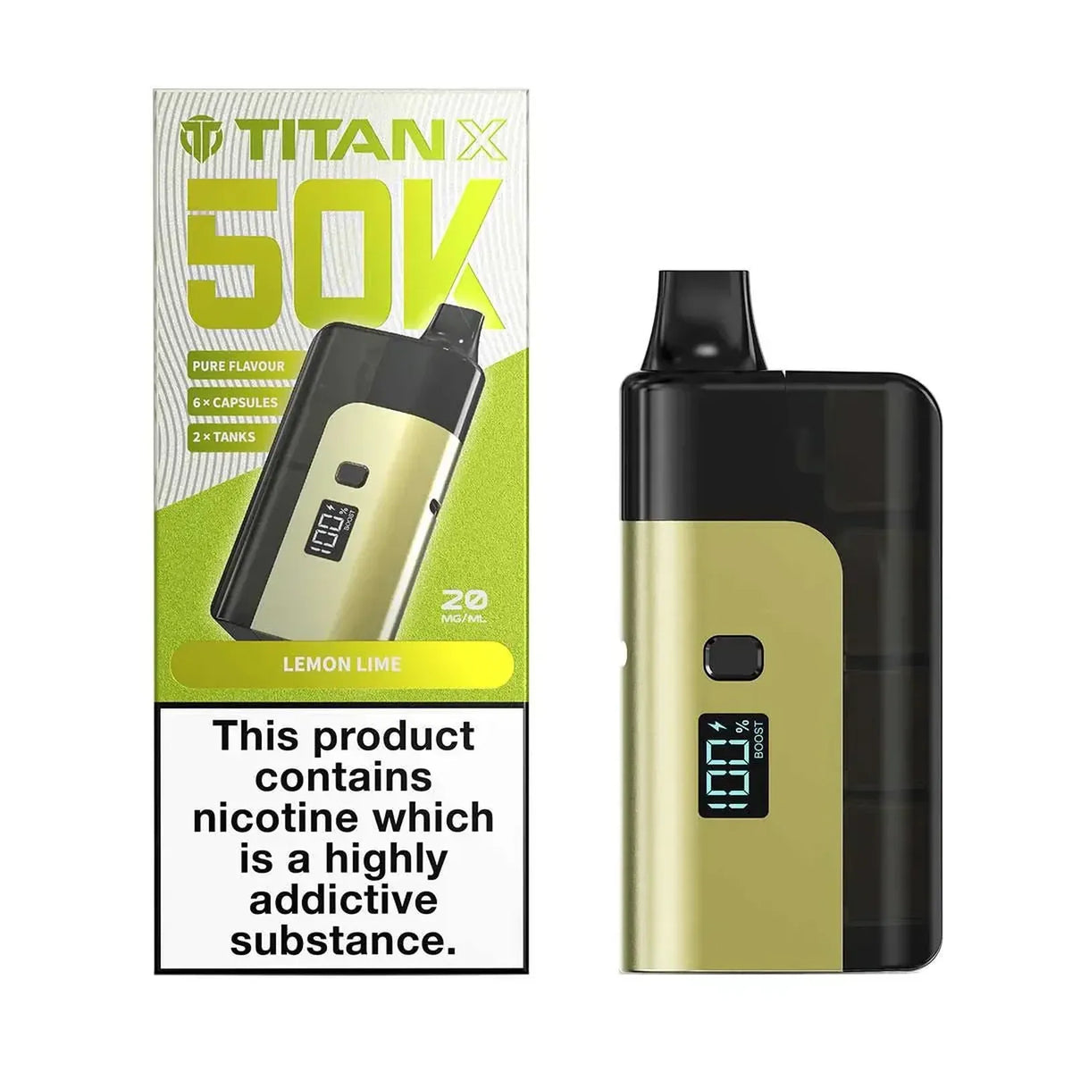 Titan X 50K Puffs Prefilled Pod Vape Kit - Box of 5
