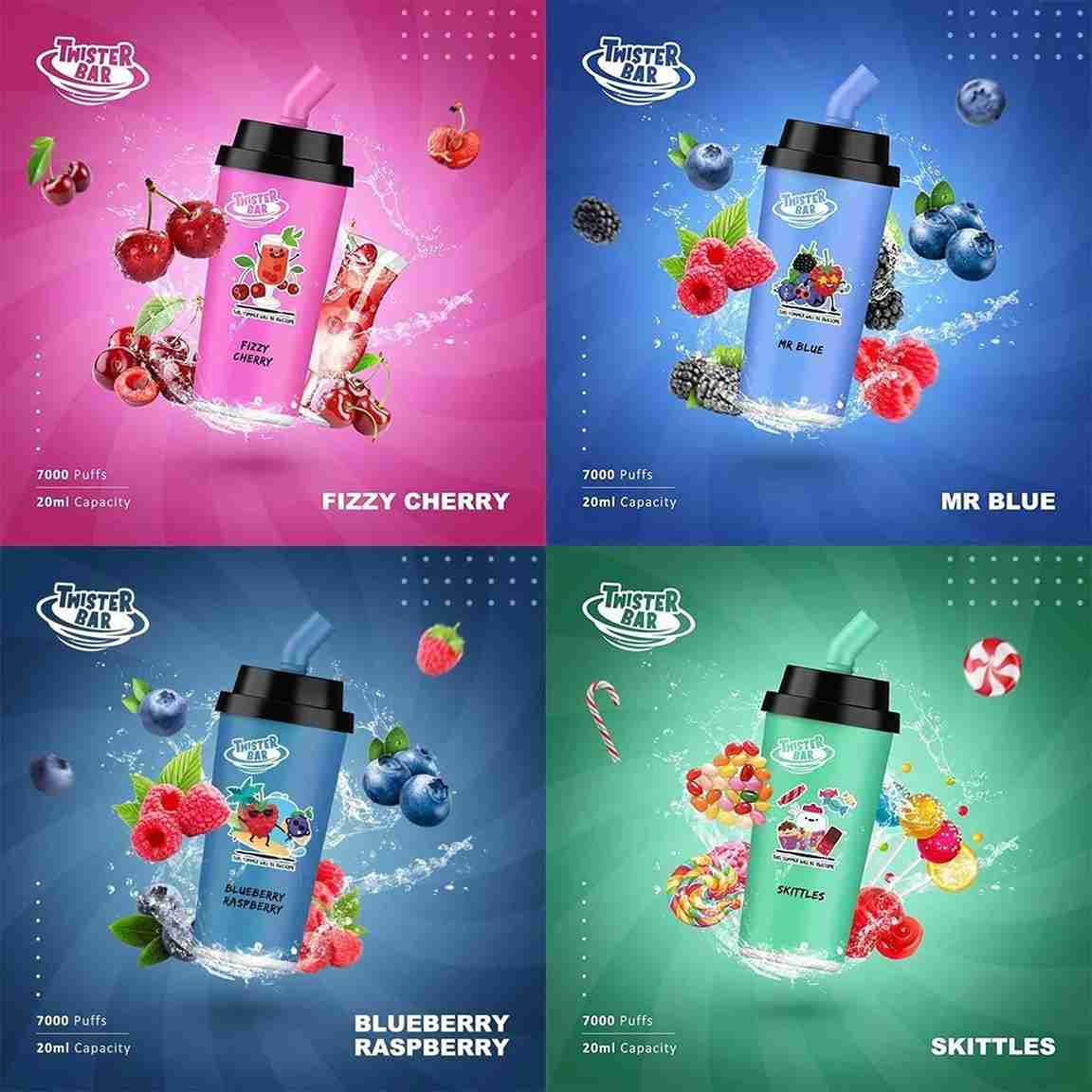 Twister Bar 7000 Puff Prefilled Vape Pod Kit - Box of 10